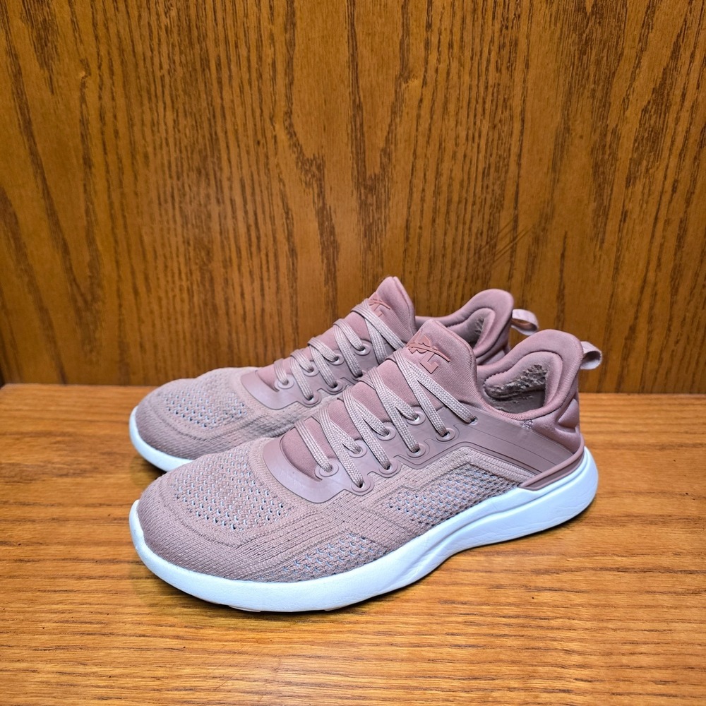 APL Womens Techloom Tracer Running Shoes Sneakers Pink Knit Lace Up Size 7